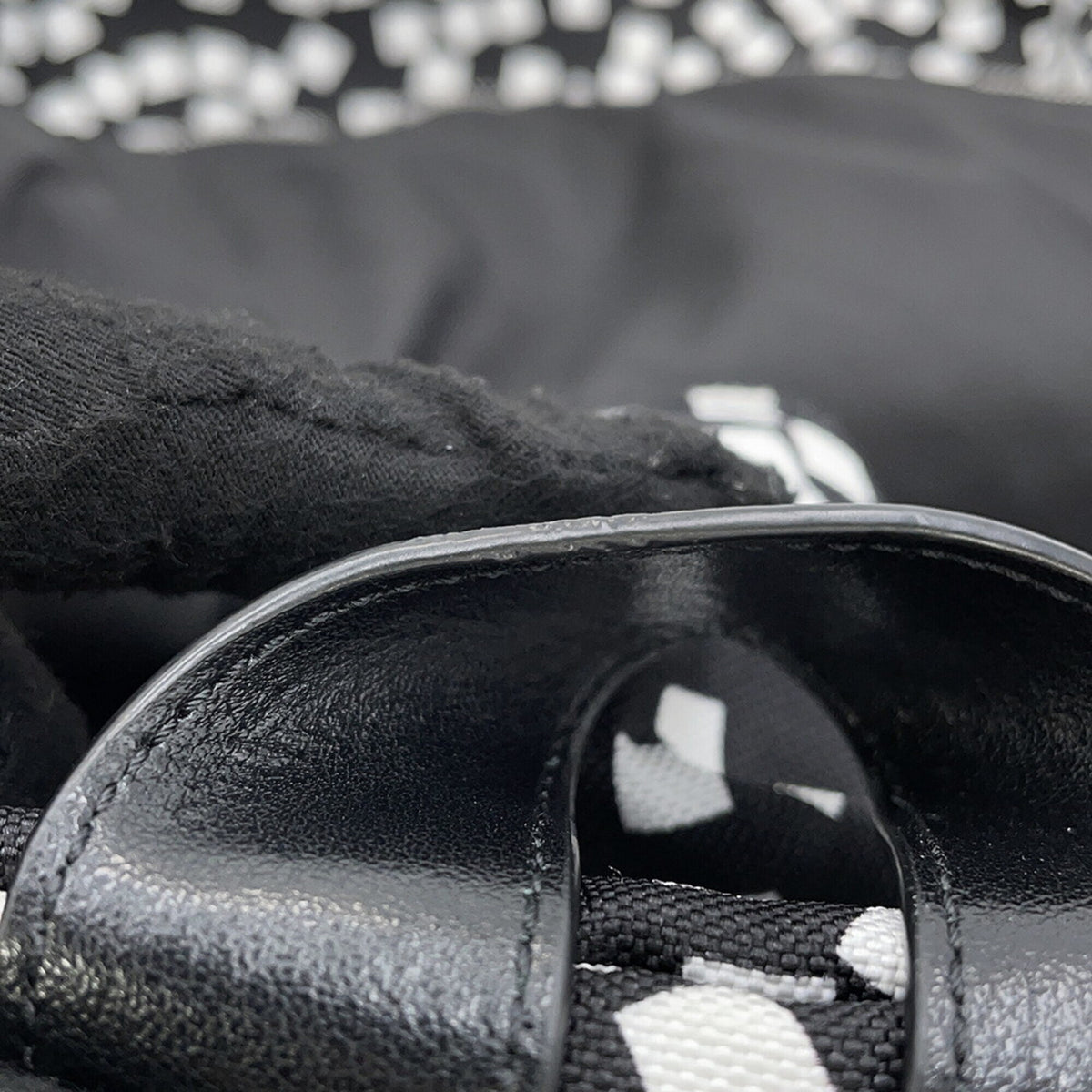 Celine Black White Nylon Canvas Leather Backpack (Pre-Owned)