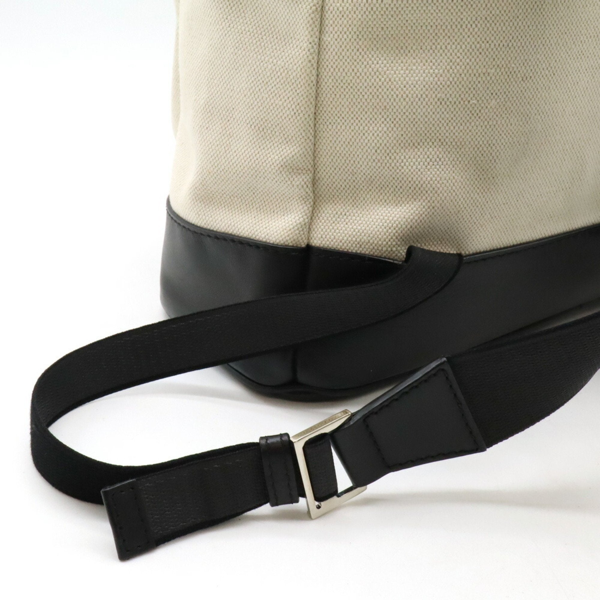 Balenciaga Black Ivory Navy Canvas Leather Backpack (Pre-Owned)