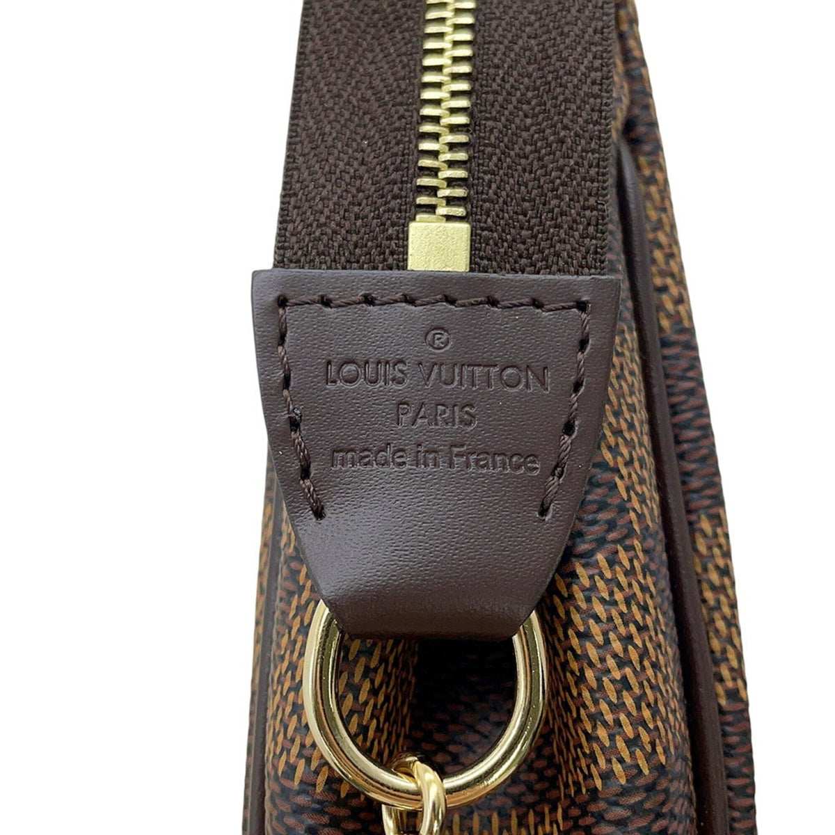 Louis Vuitton Ebene Red Color Damier Canvas Pouch Shoulder Bag (Pre-Owned)