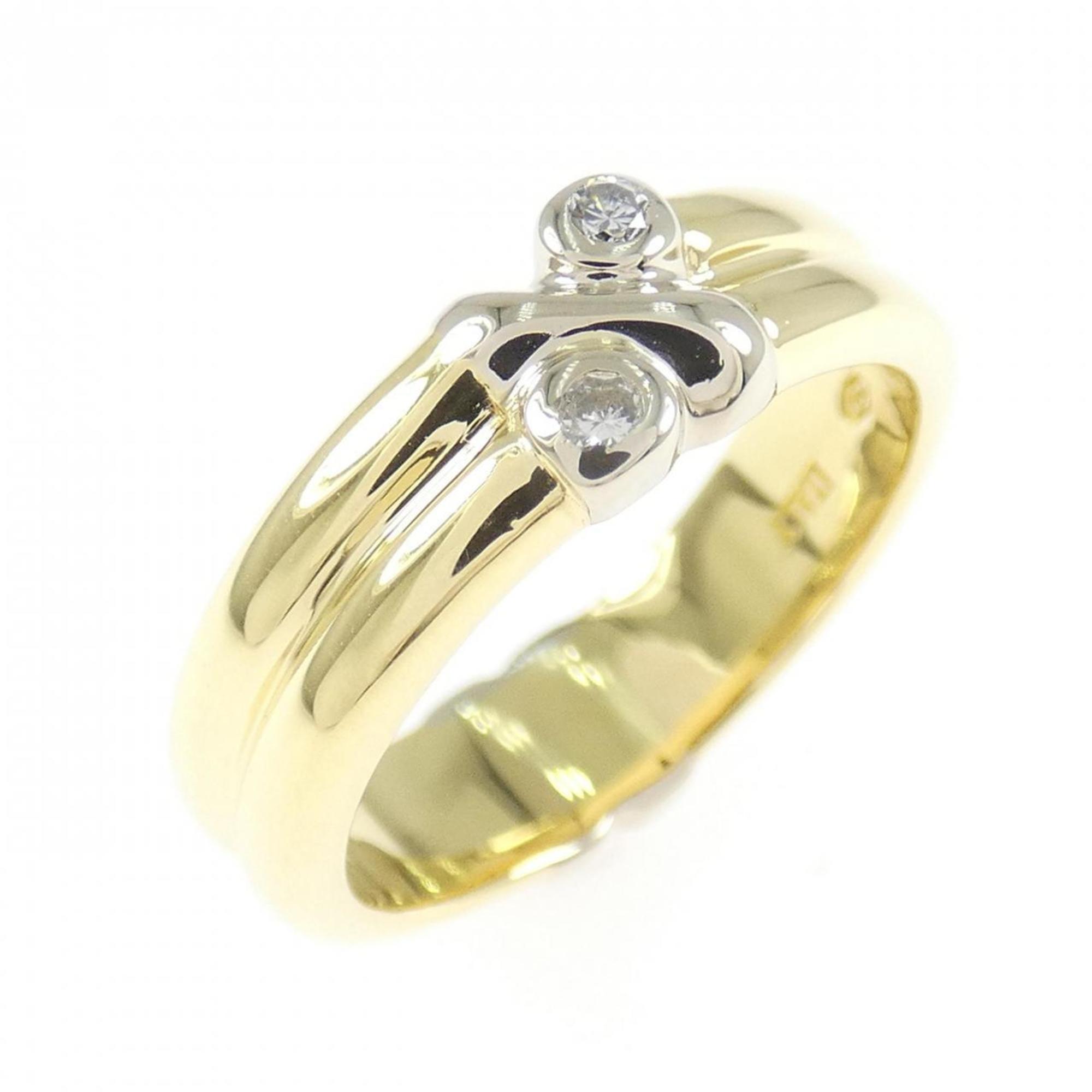 Tiffany White Gold Yellow Gold Yellow Gold (18K) White Gold (18K) Band Ring (Pre-Owned)
