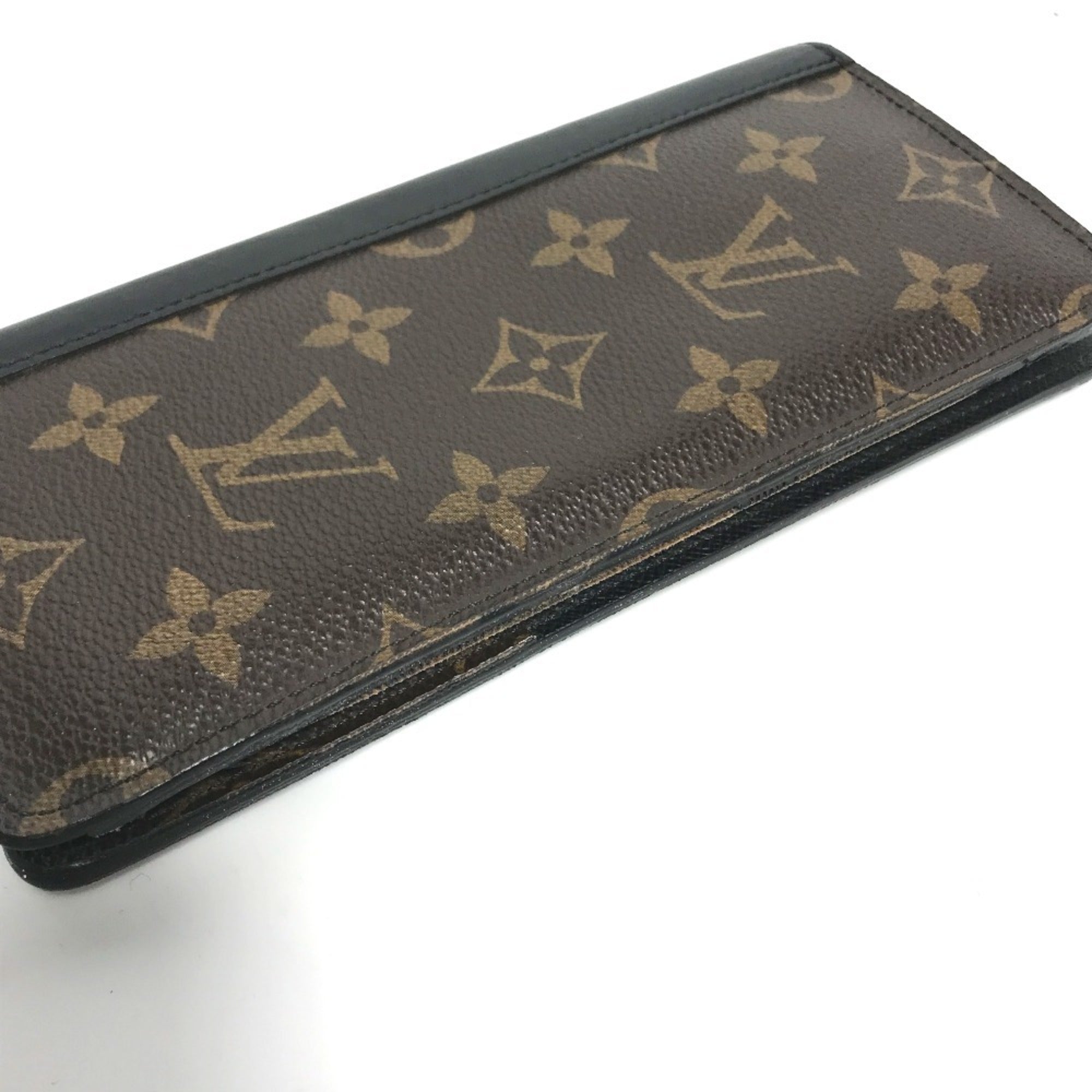 Louis Vuitton Monogram Macassar Black Brown Monogram Monogram Long Wallet (Bi-Fold) (Pre-Owned)