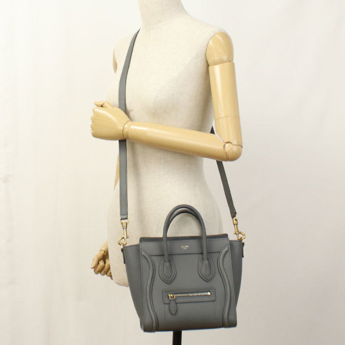 Celine Gray Leather Tote Bag (Pre-Owned)