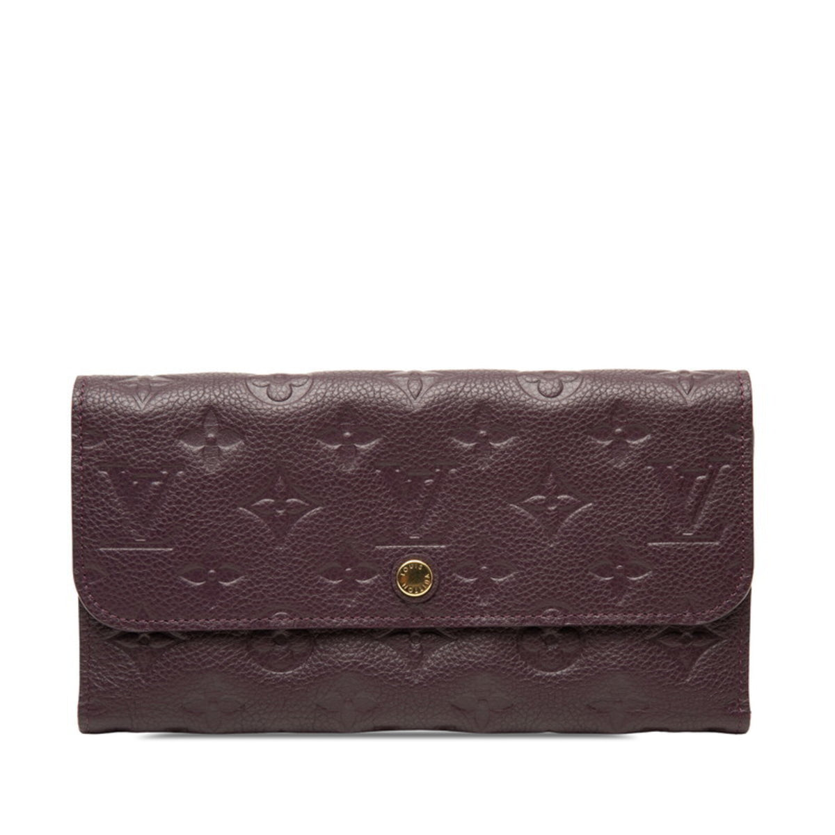 Louis Vuitton Purple Leather Long Wallet (Tri-Fold) (Pre-Owned)