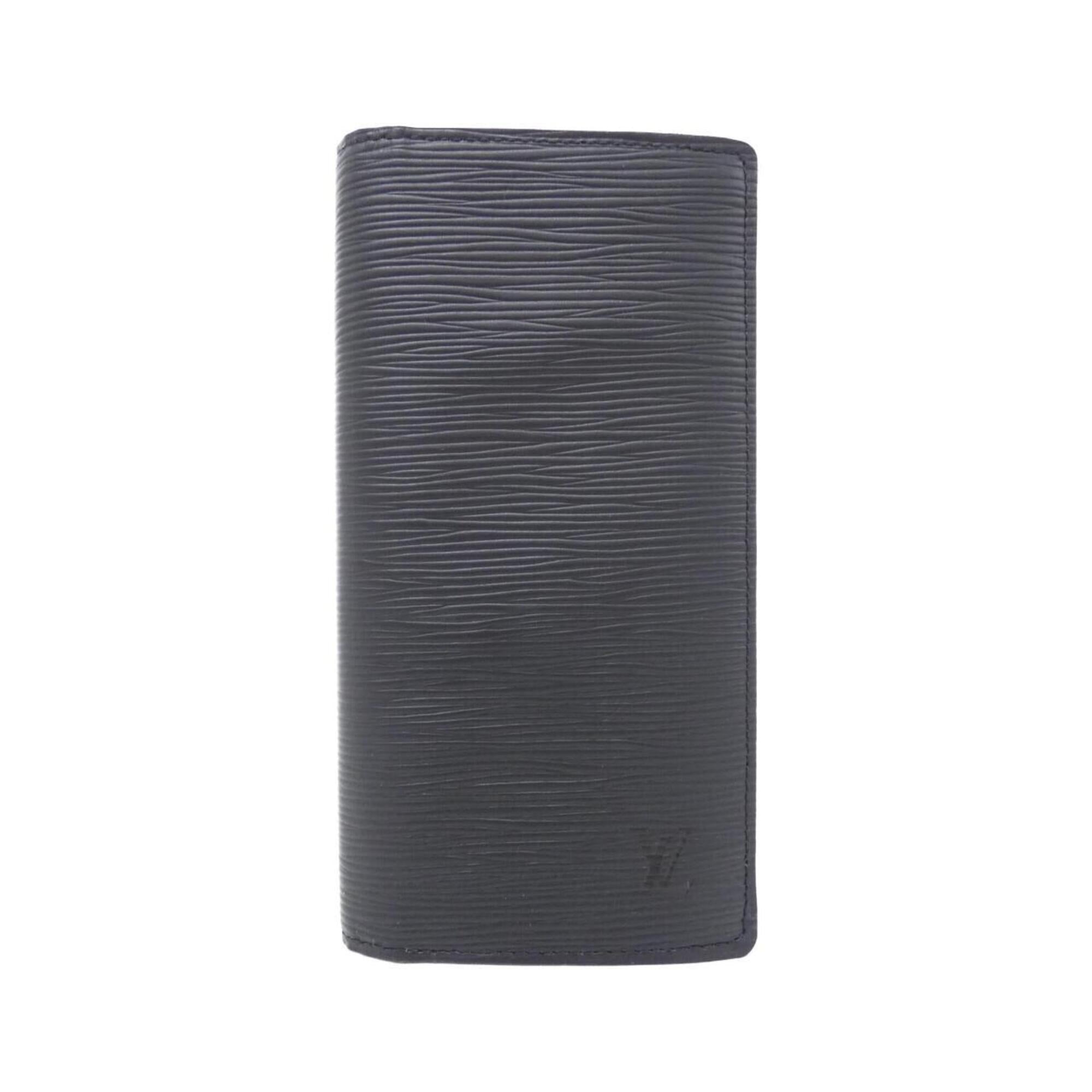 Louis Vuitton Black Blue Leather Long Wallet (Bi-Fold) (Pre-Owned)