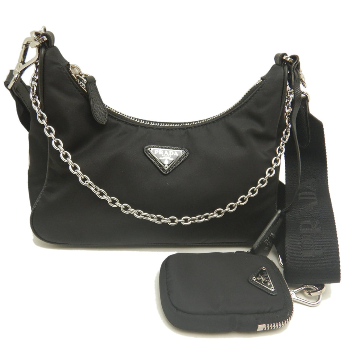 Prada Saffiano Nero Nylon Saffiano Shoulder Bag (Pre-Owned)