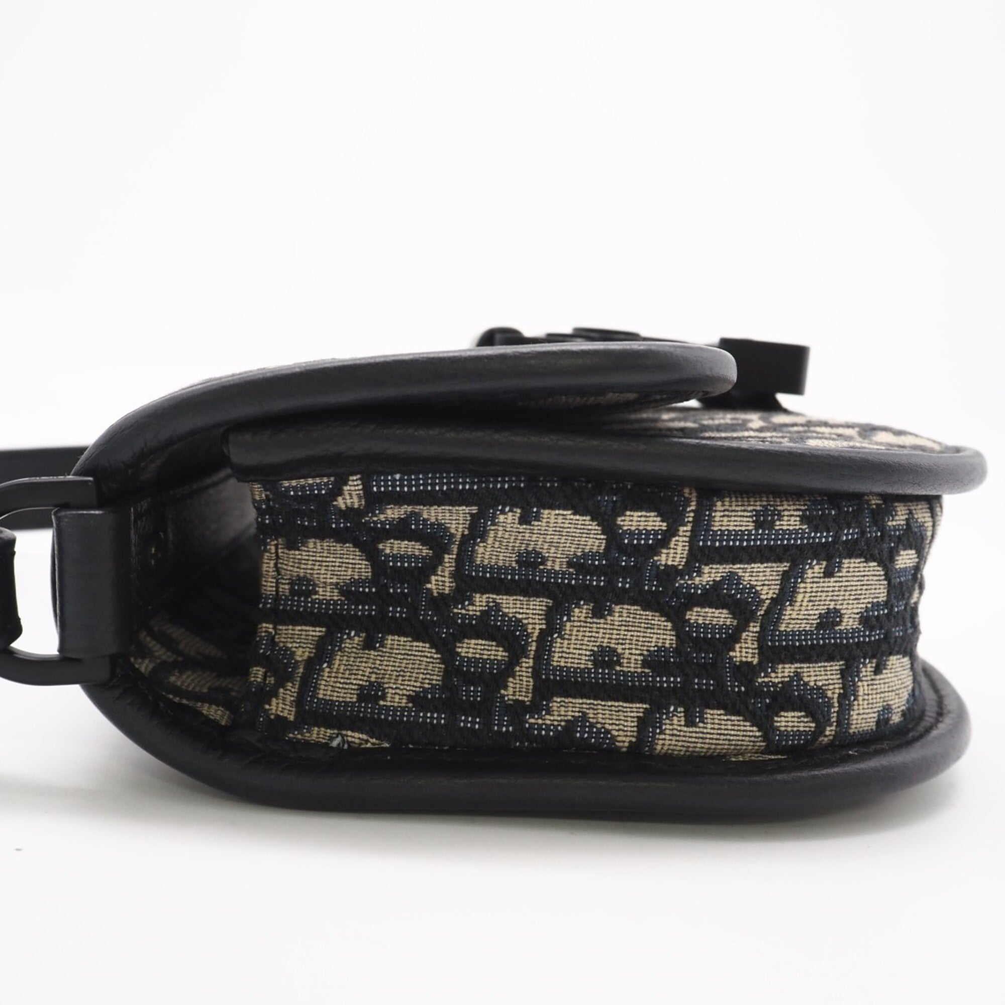 Christian Dior Gray Navy Cotton Canvas Shoulder Bag (Pre-Owned)