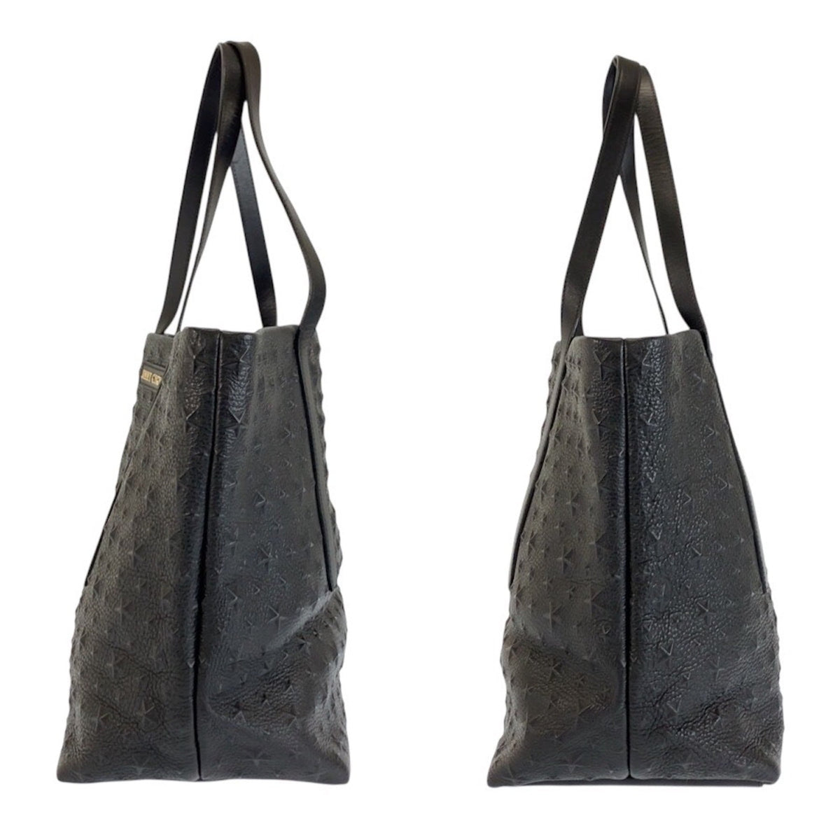 Jimmy Choo Black Leather Shoulder Bag Tote Bag (Pre-Owned)