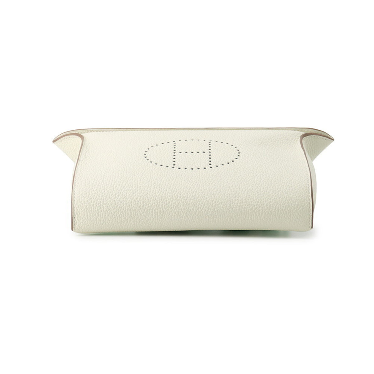 Hermes Green White Togo Leather Handbag Shoulder Bag (Pre-Owned)