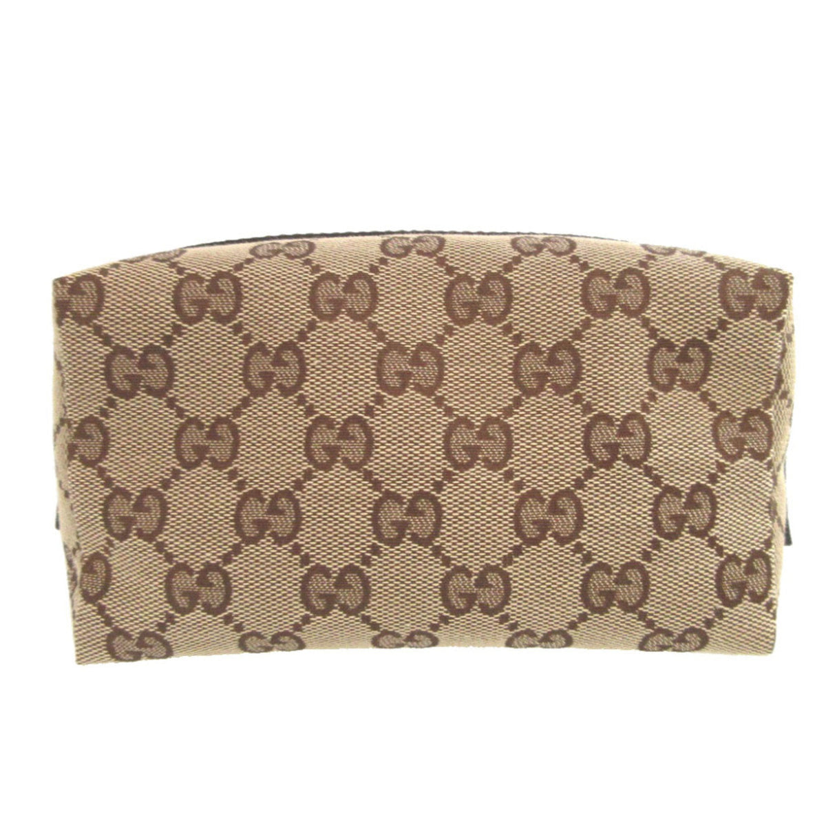 Gucci Beige Brown Gg Canvas Leather Pouch (Pre-Owned)