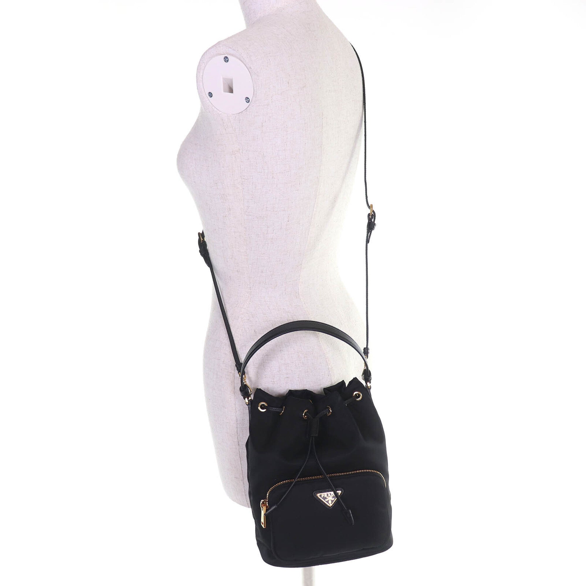 Prada Black Nylon Leather Shoulder Bag (Pre-Owned)