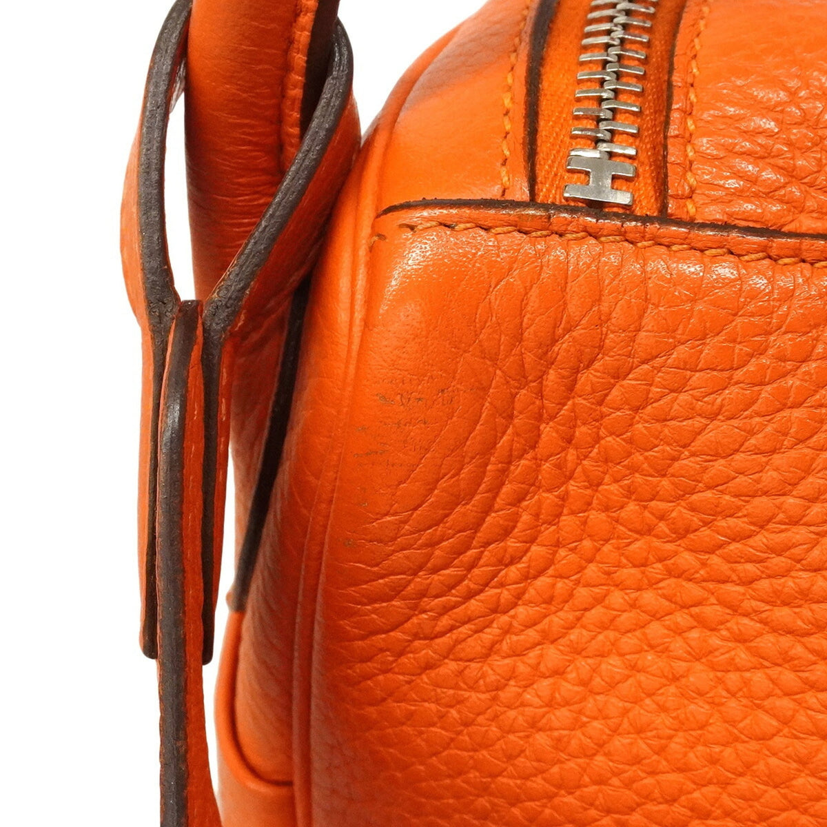 Hermes Orange Poppy Taurillon Clemence Leather Handbag (Pre-Owned)