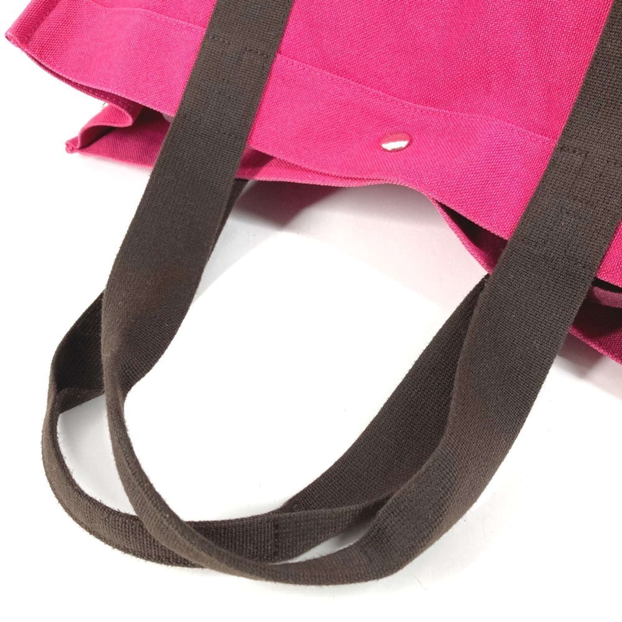 Hermes Black Pink Canvas Shoulder Bag Tote Bag (Pre-Owned)