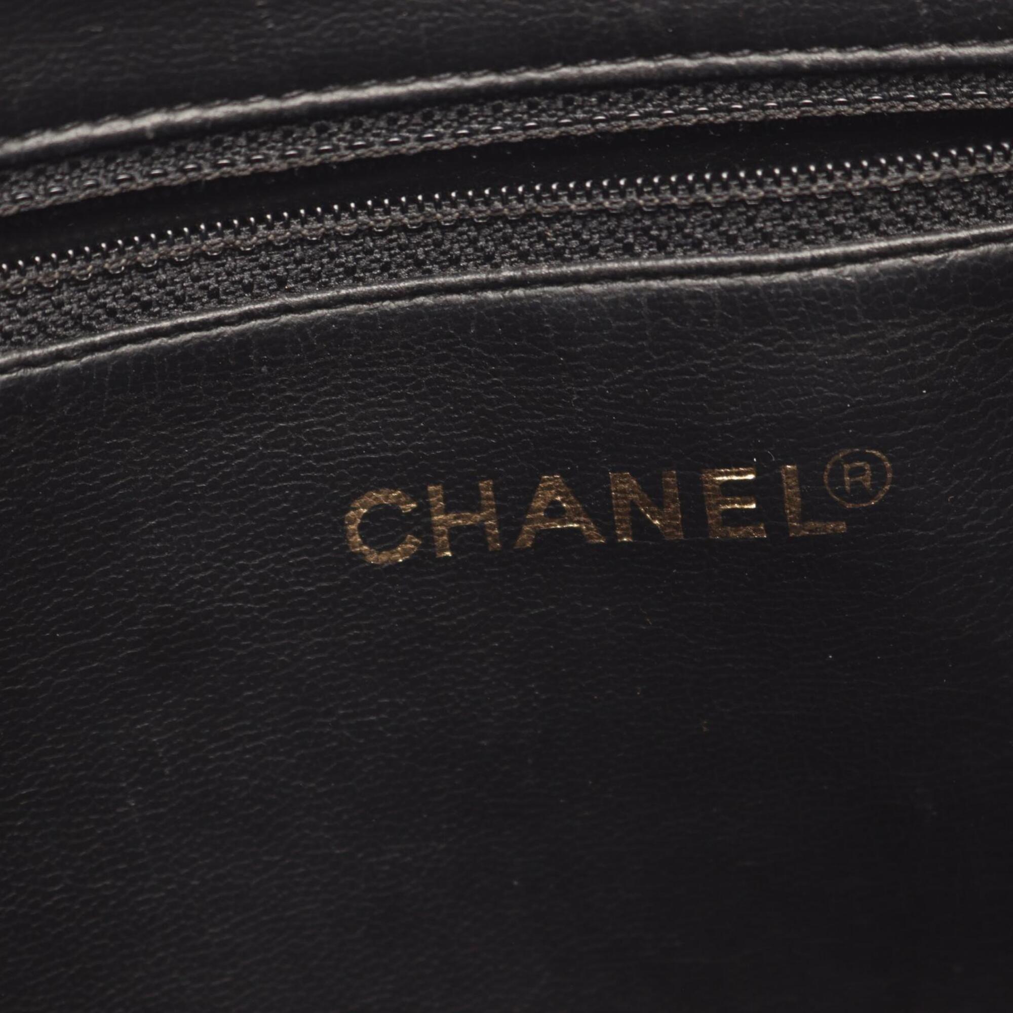 Chanel Black Grained Calfskin Handbag Tote Bag (Pre-Owned)