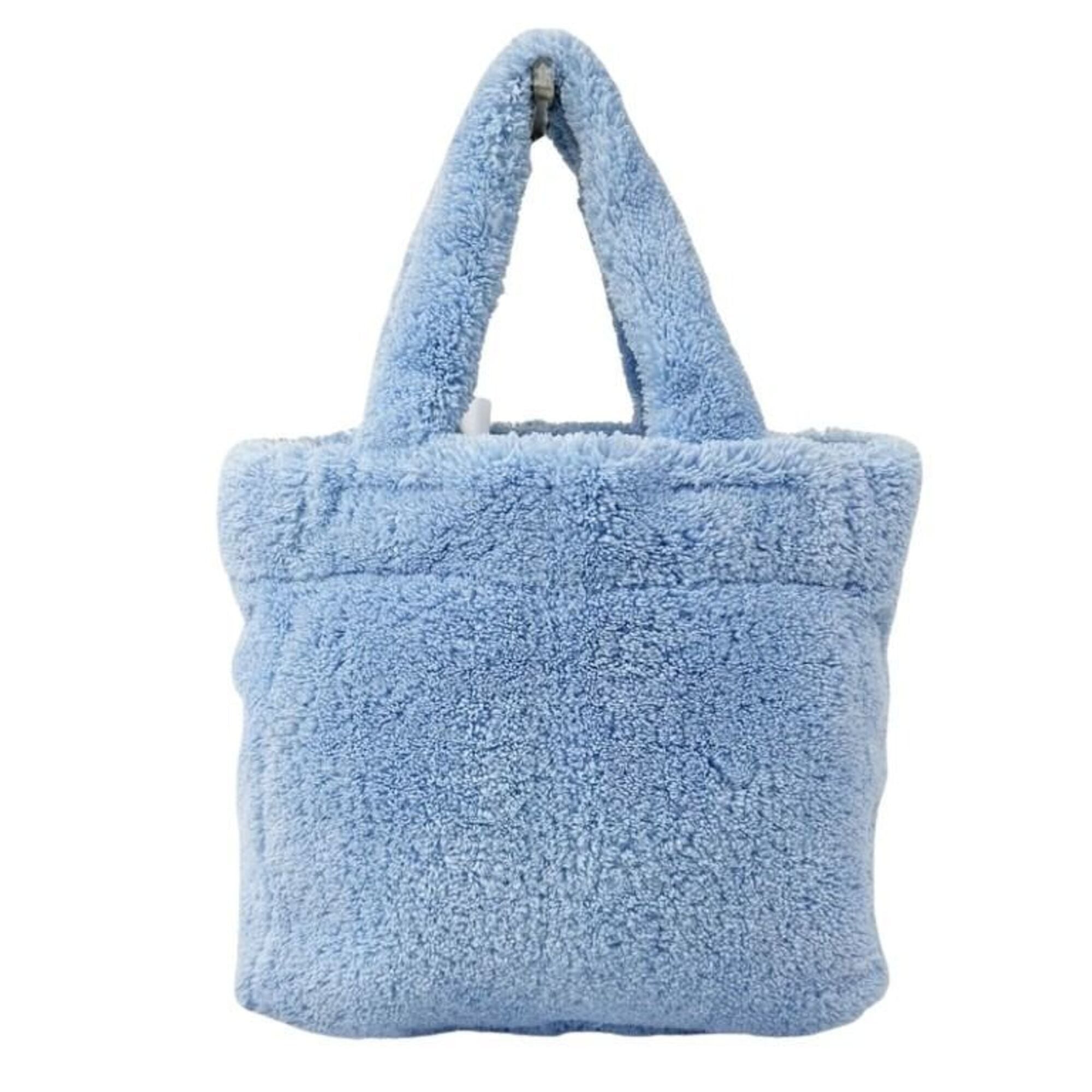 Prada Blue Pile Fabric Handbag Shoulder Bag (Pre-Owned)