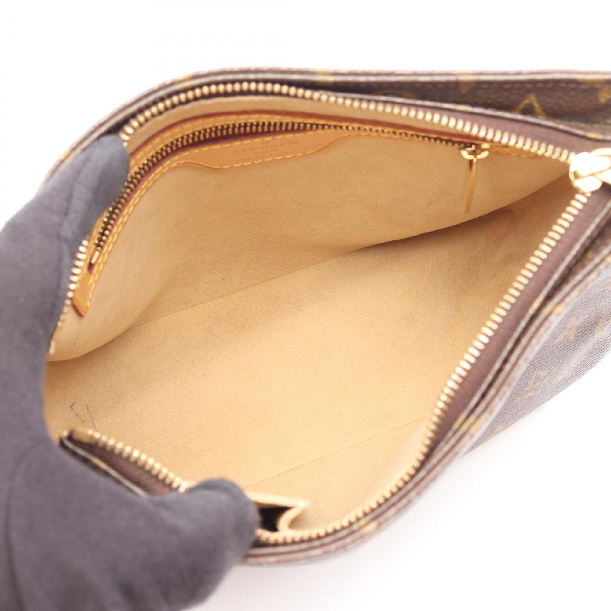 Louis Vuitton Brown Pvc Coated Canvas Leather Handbag Shoulder Bag (Pre-Owned)