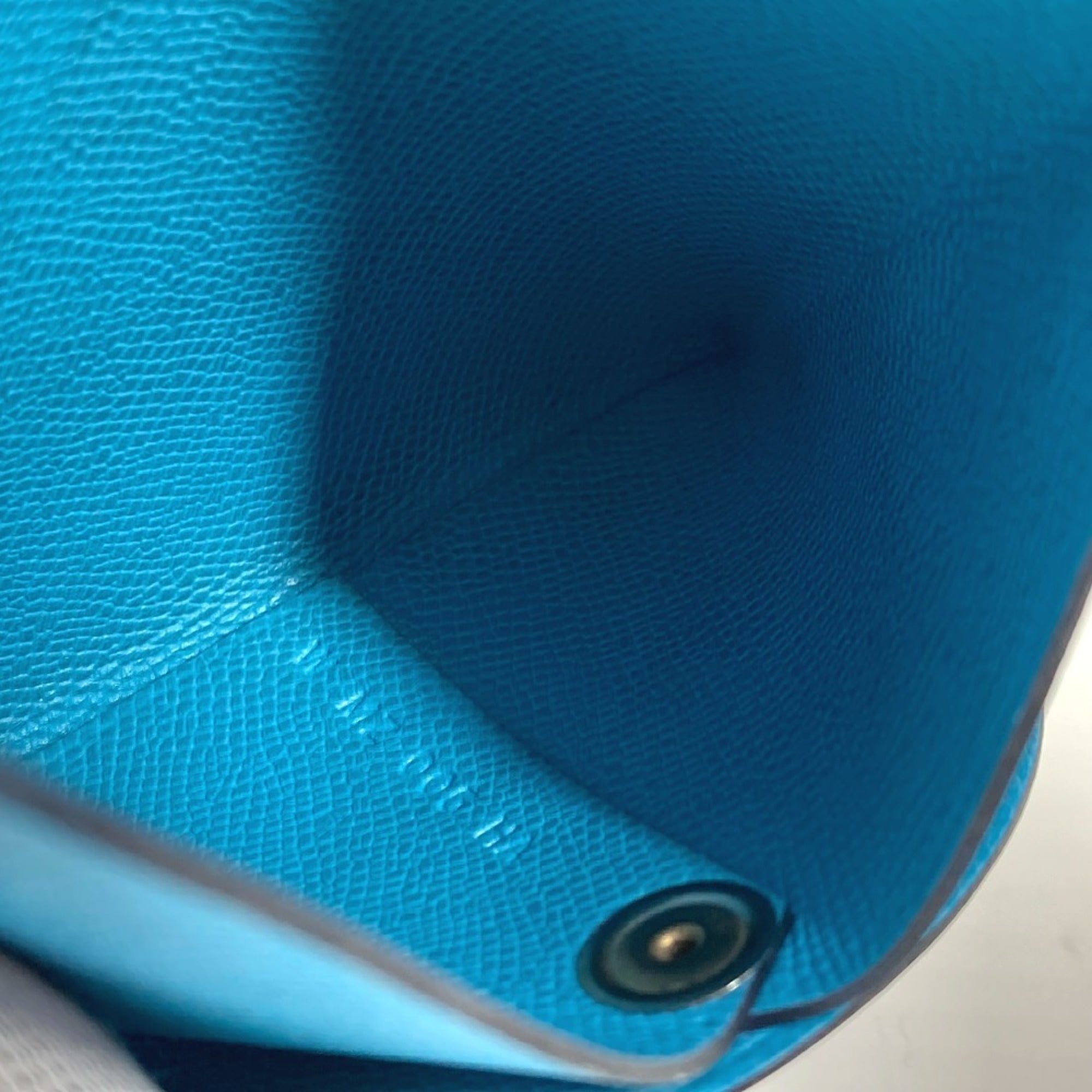 Hermes Blue Leather Coin Purse/Coin Case (Pre-Owned)