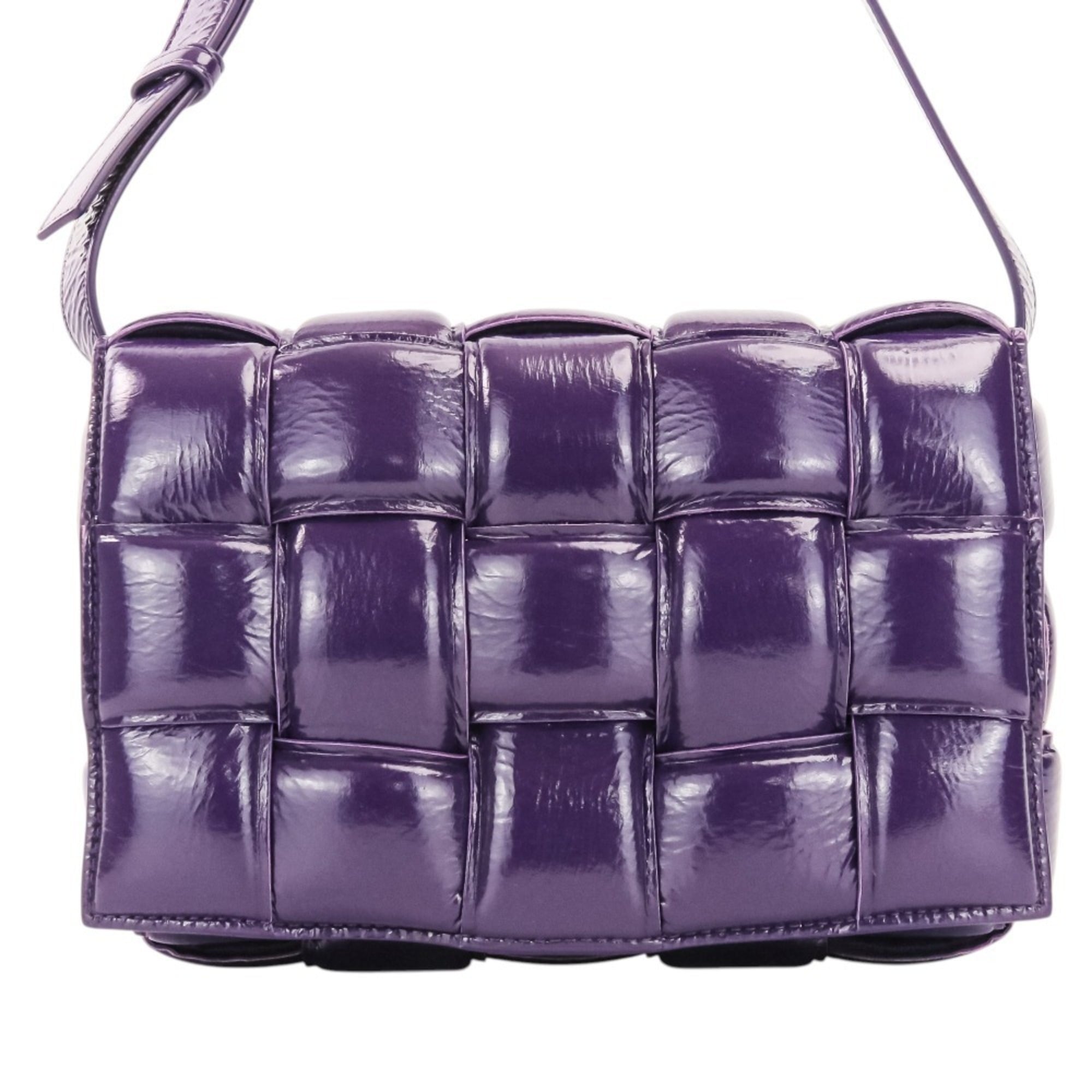 Bottega Veneta Purple Patent Leather Shoulder Bag (Pre-Owned)