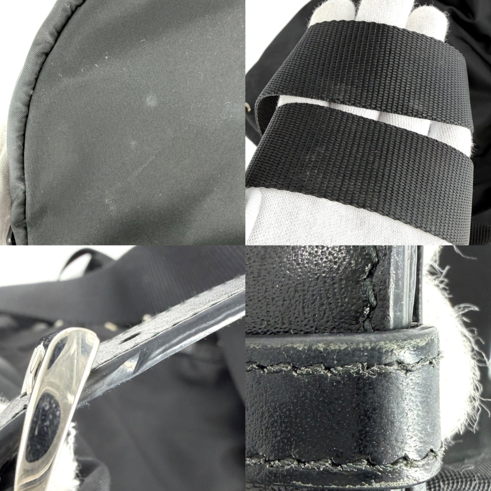 Prada Black White Nylon (Pre-Owned)