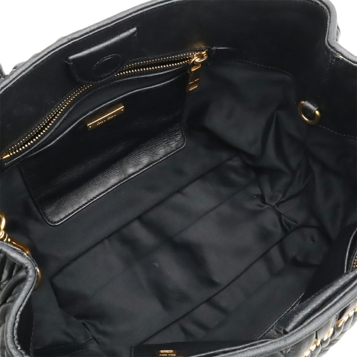 Miu Miu Black Leather Handbag Shoulder Bag (Pre-Owned)