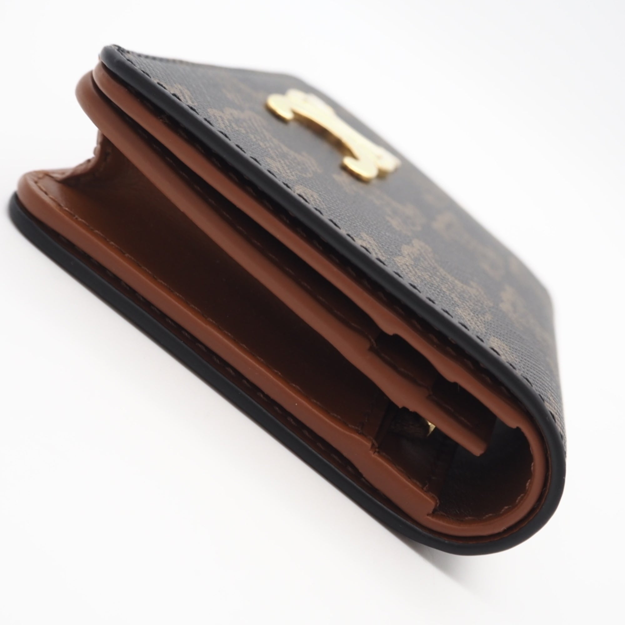 Celine Beige Blue Brown Coated Canvas Wallet (Bi-Fold) (Pre-Owned)