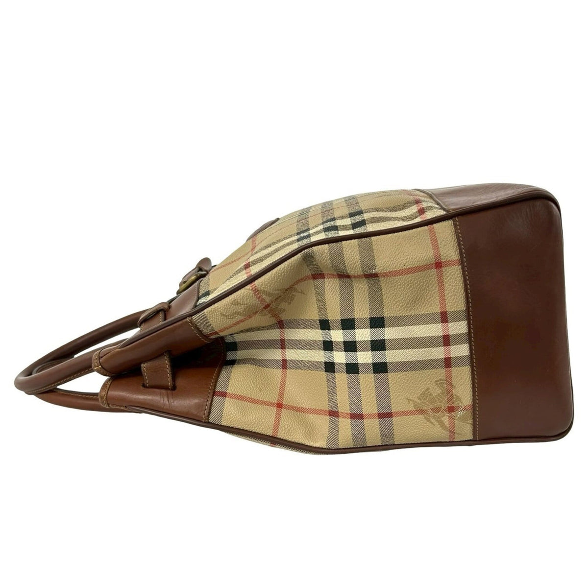 Burberry Beige Brown Leather Handbag Tote Bag (Pre-Owned)