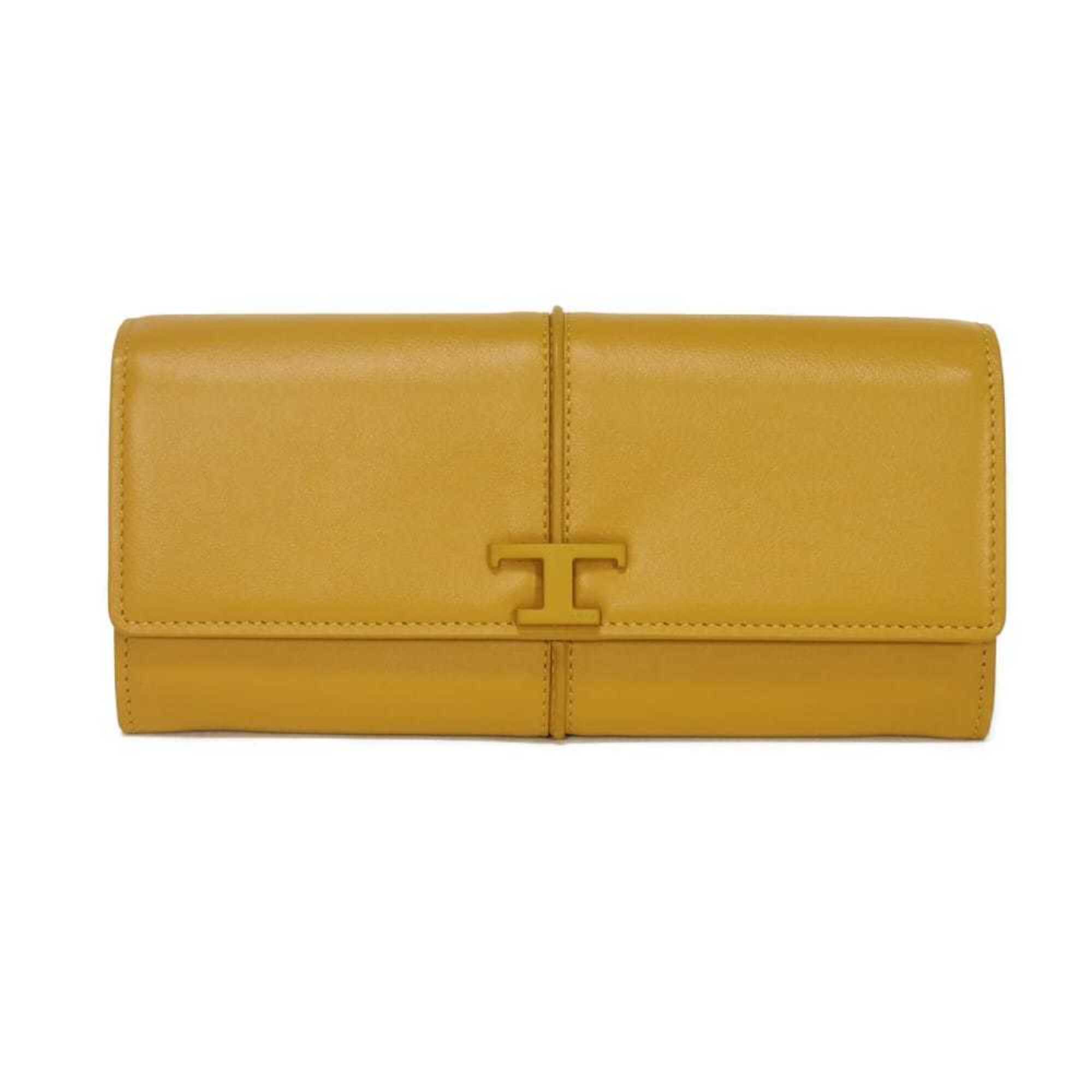 Tod's Mustard Yellow Leather Long Wallet (Bi-Fold) (Pre-Owned)