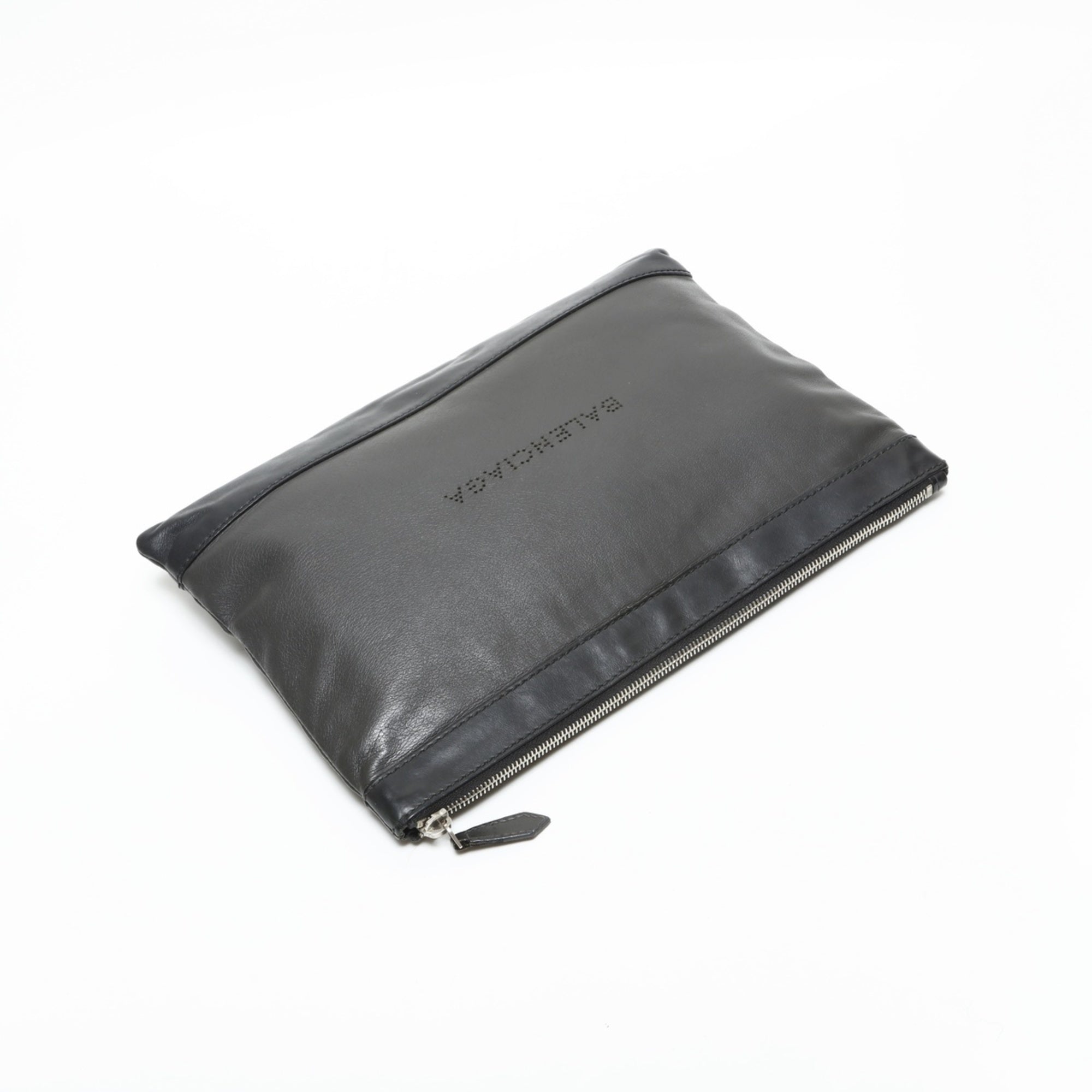 Balenciaga Black Leather Clutch Bag (Pre-Owned)