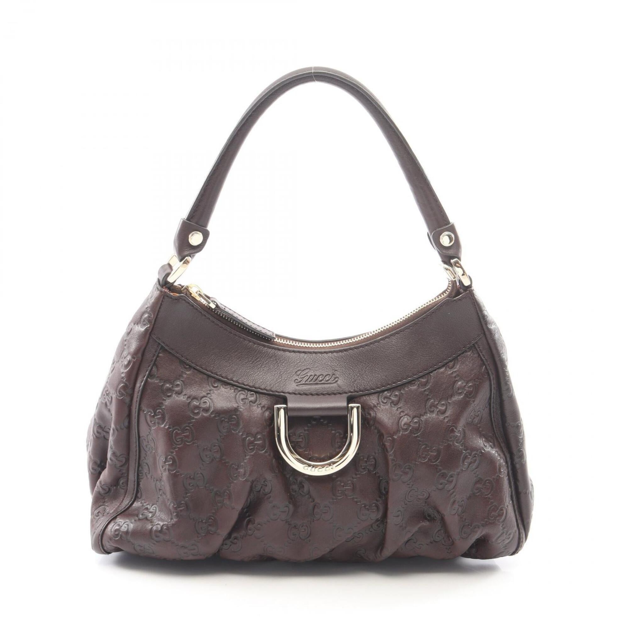 Gucci Abbey Brown Leather Handbag Shoulder Bag (Pre-Owned)