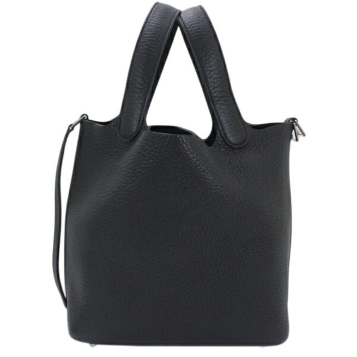 Hermes Picotin Black Taurillon Clemence Leather Handbag Tote Bag (Pre-Owned)