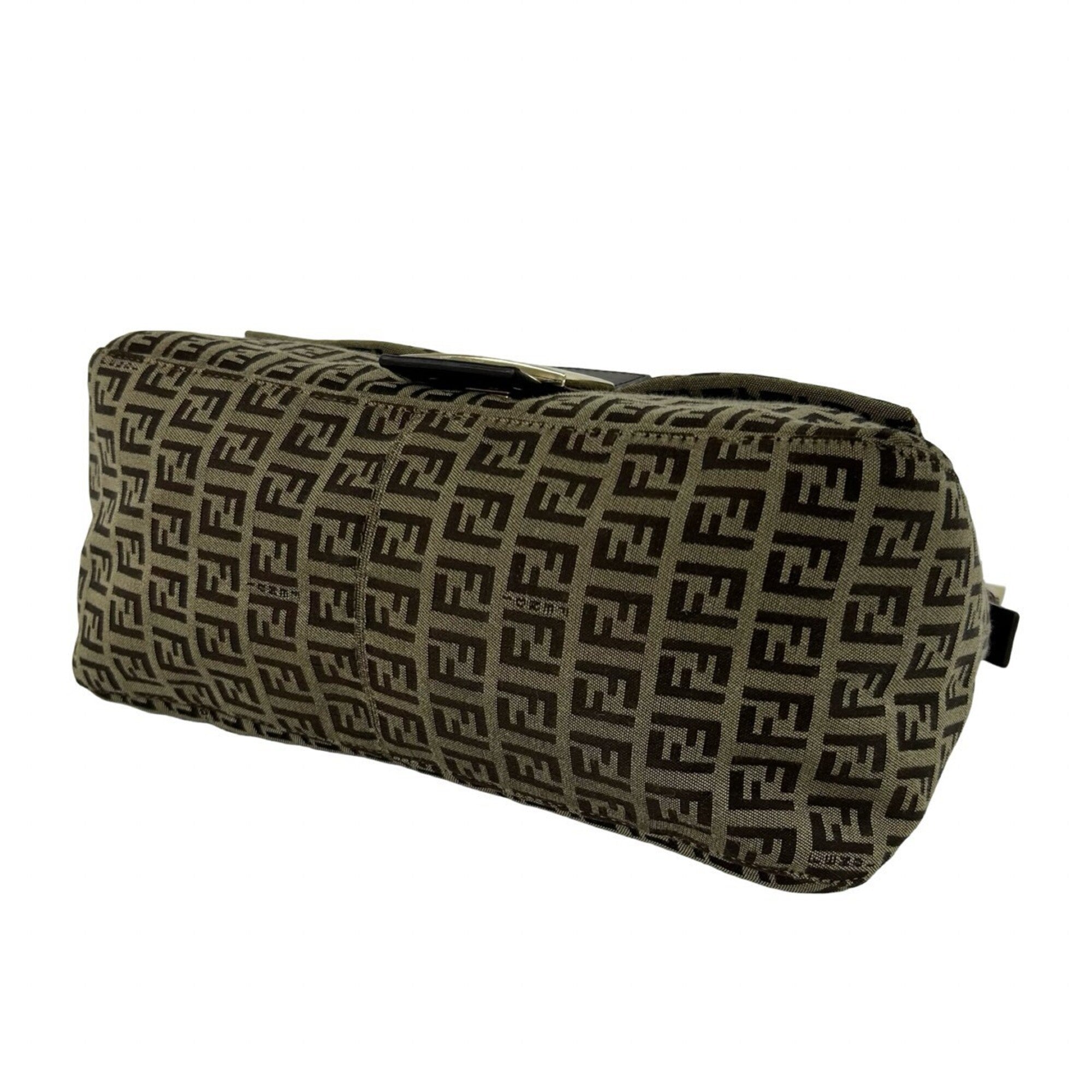 Fendi Brown Canvas Leather Shoulder Bag (Pre-Owned)