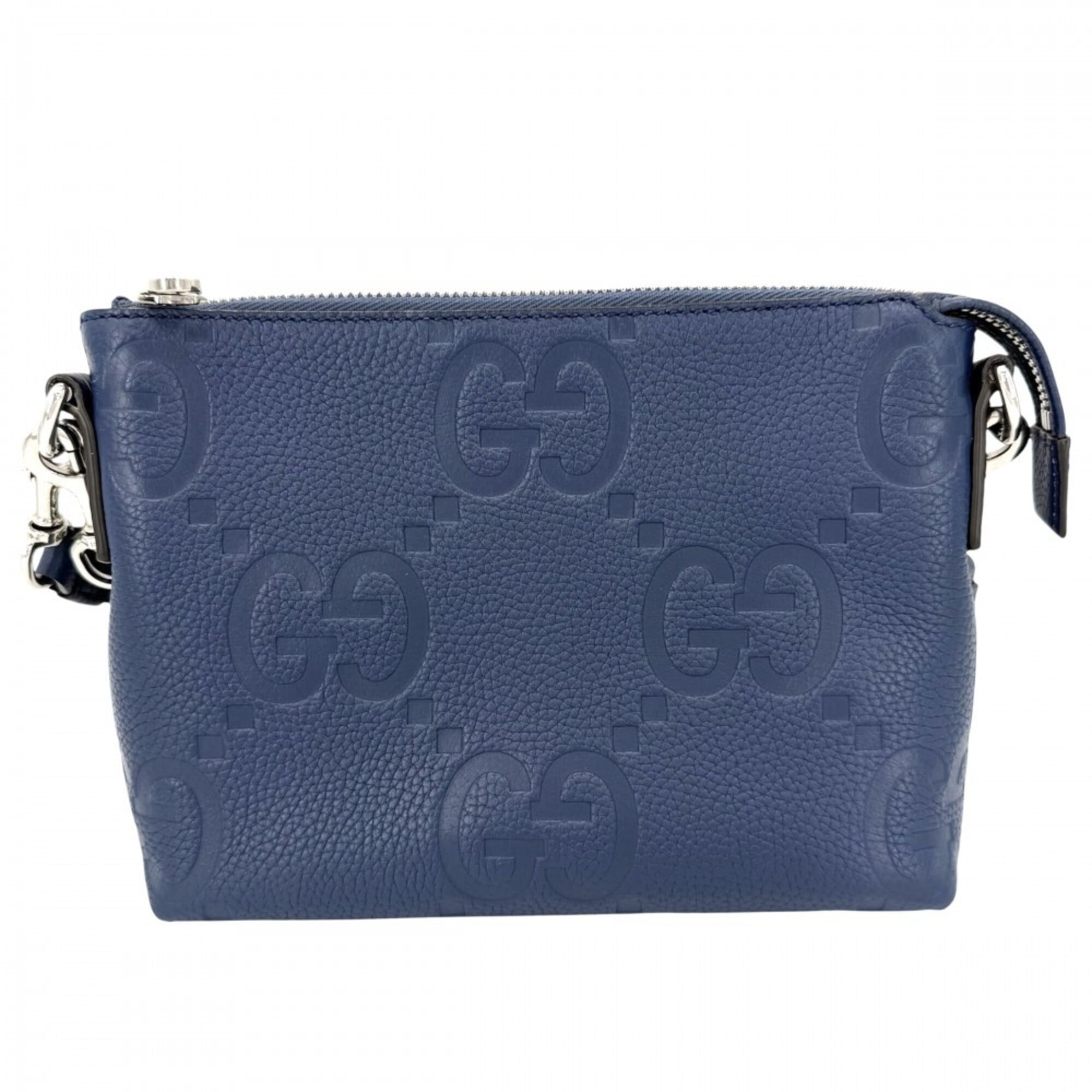 Gucci Blue Leather Clutch Bag Shoulder Bag (Pre-Owned)
