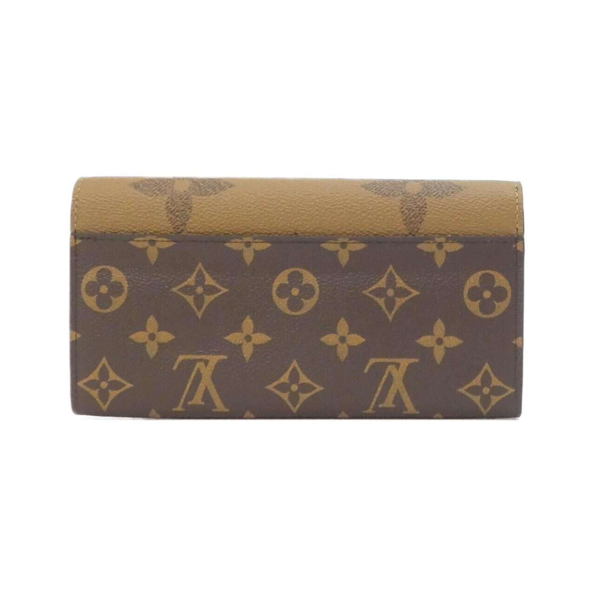 Louis Vuitton Marron Coated Canvas Long Wallet (Bi-Fold) (Pre-Owned)
