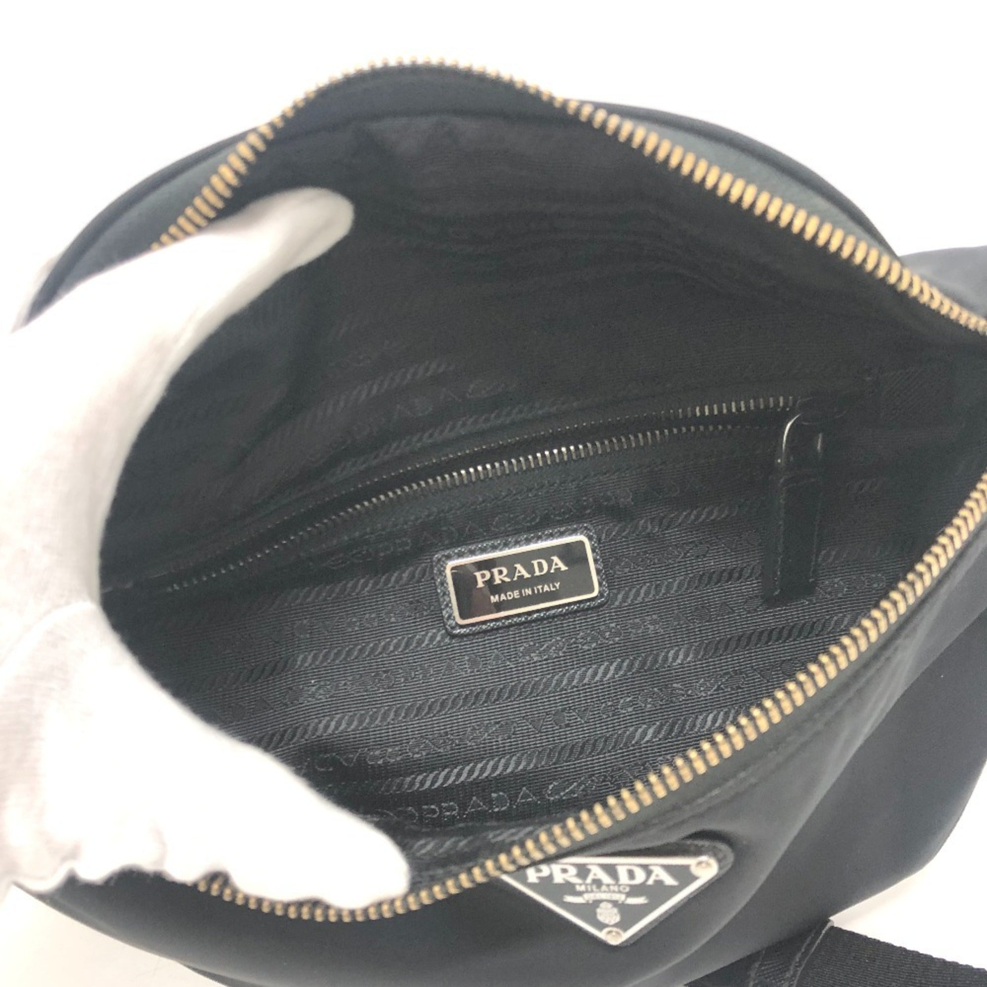 Prada Black Nylon Fanny Pack Handbag (Pre-Owned)