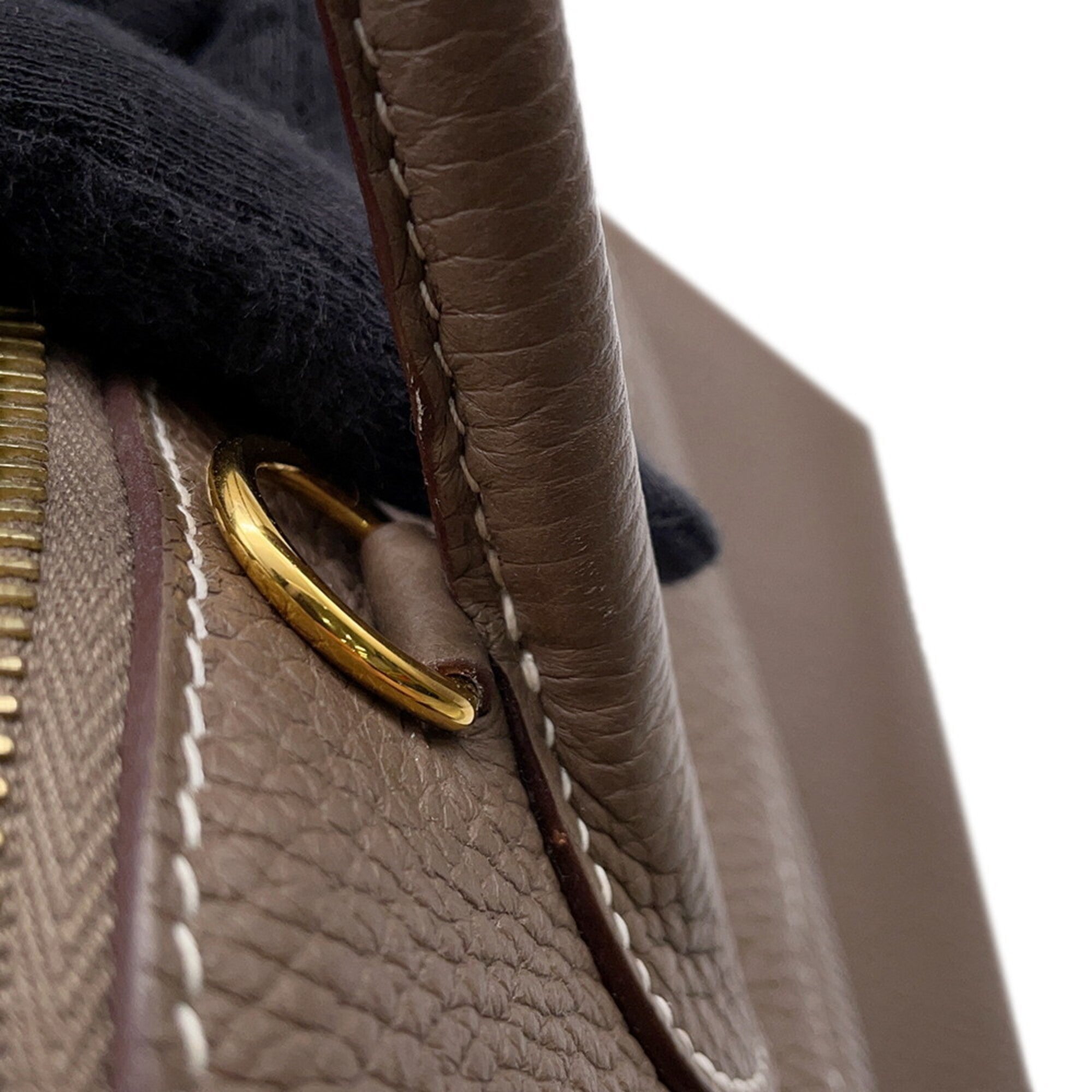 Hermes Bolide Etoupe Gray Taurillon Clemence Leather Handbag (Pre-Owned)