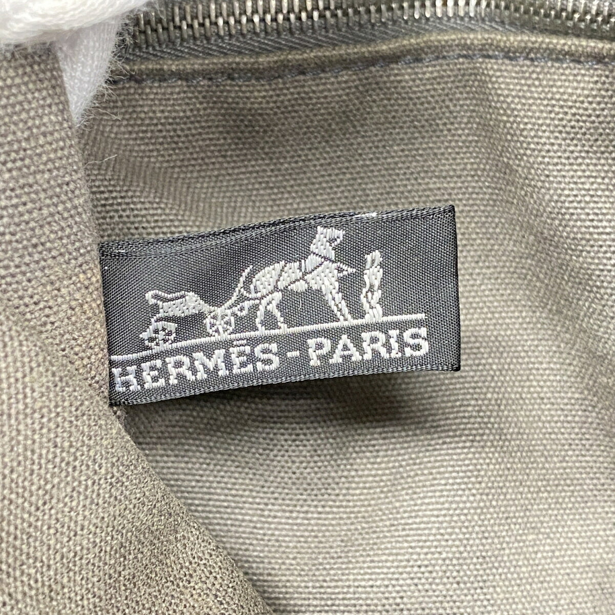 Hermes Gray Canvas Tote Bag (Pre-Owned)