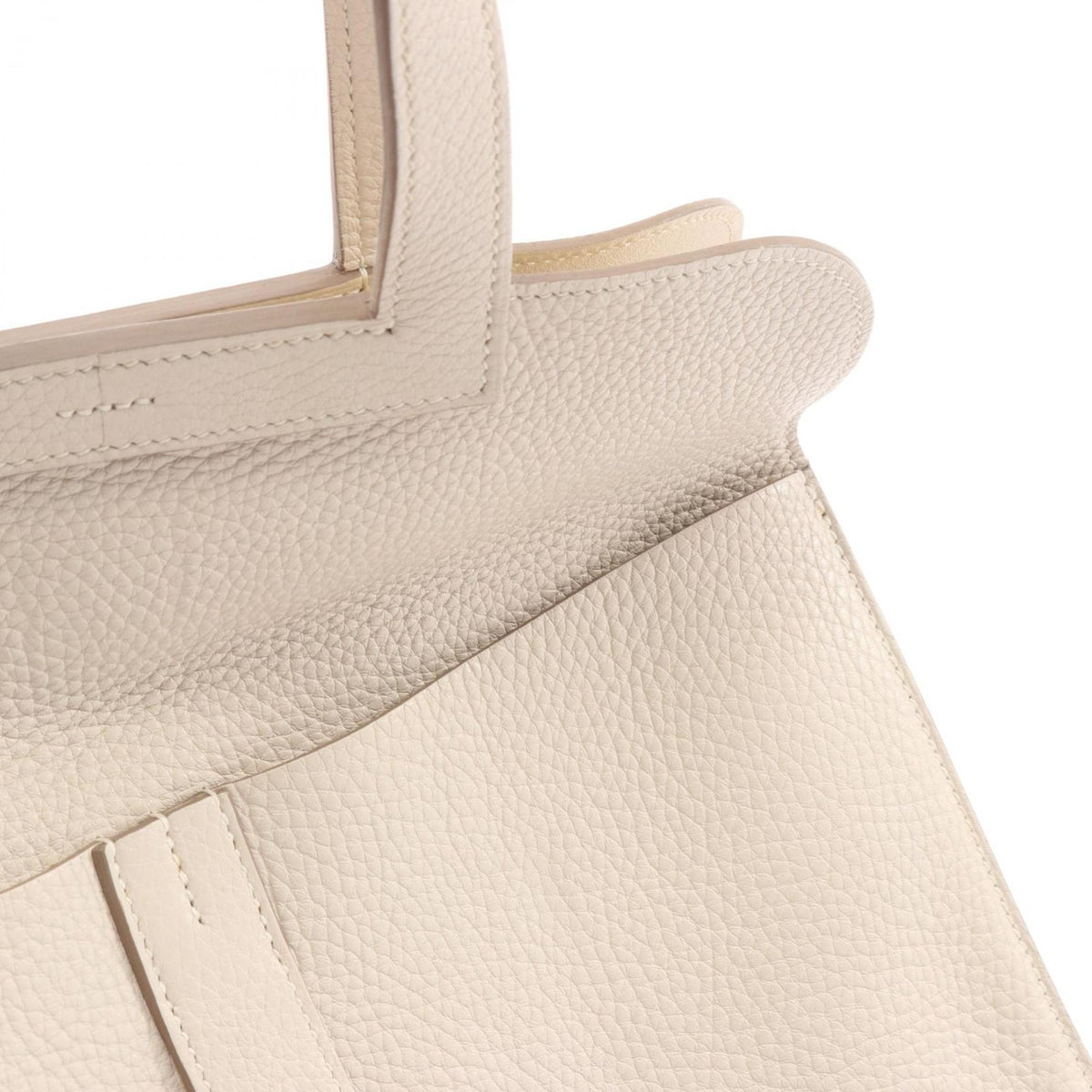 Hermes Alezan Ivory Taurillon Clemence Leather Handbag (Pre-Owned)