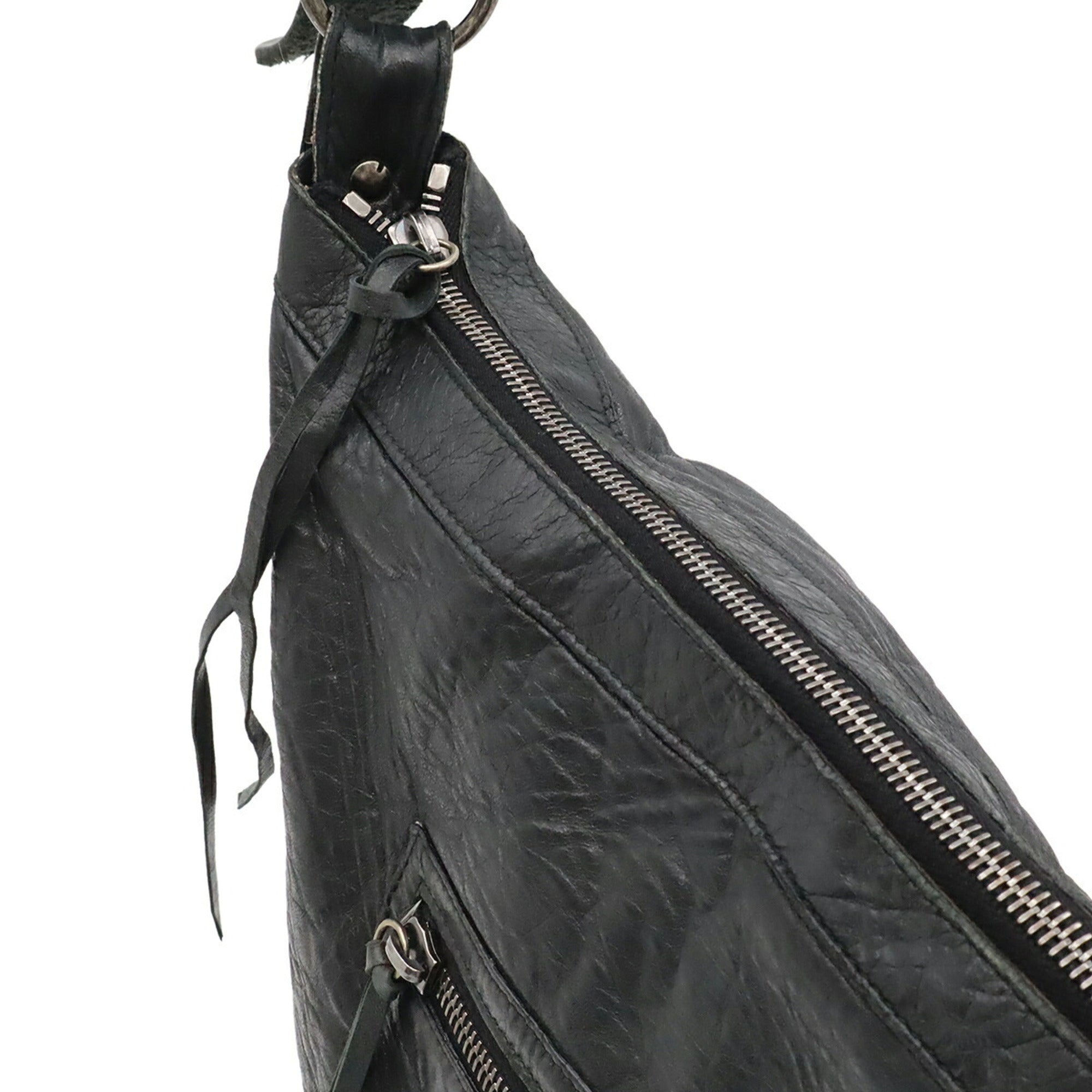 Balenciaga Black Leather Handbag Shoulder Bag (Pre-Owned)