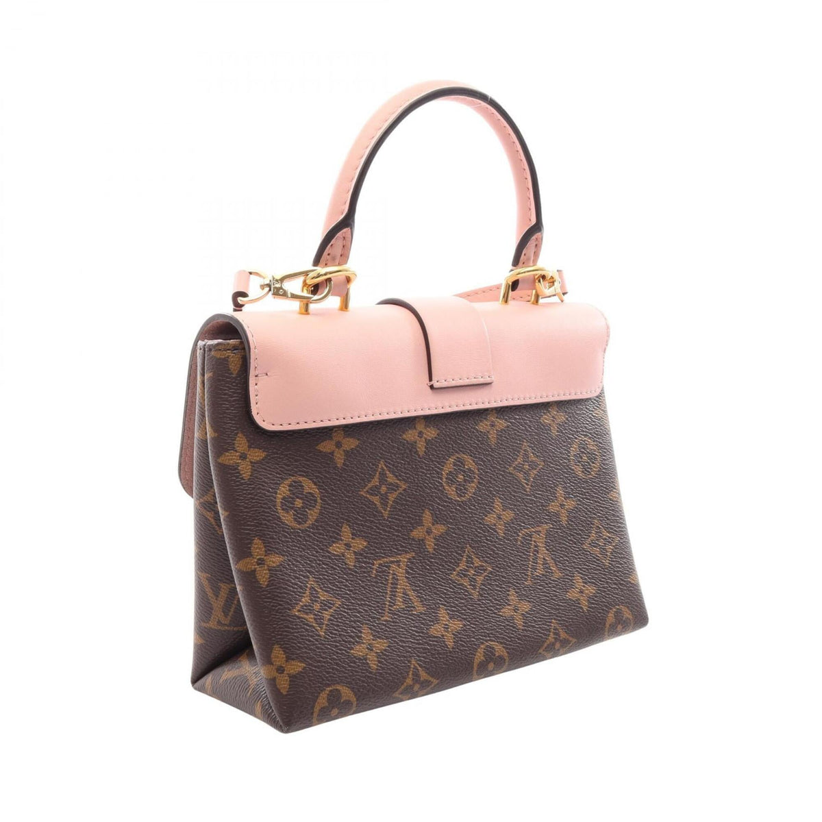 Louis Vuitton Brown Pink Rose Poudre Coated Canvas Leather Handbag (Pre-Owned)