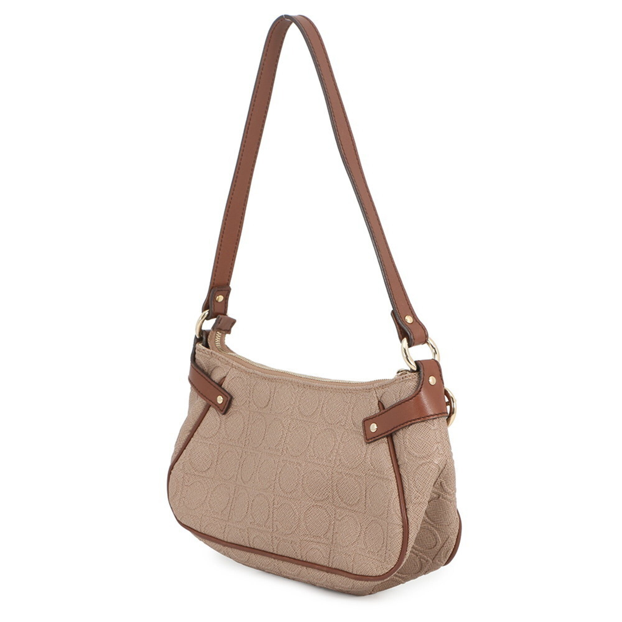 Salvatore Ferragamo Brown Pvc Handbag Pouch (Pre-Owned)