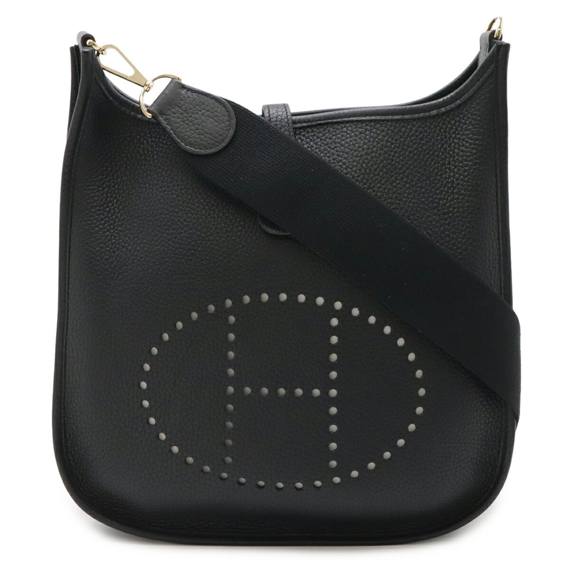 Hermes Evelyne Black Taurillon Clemence Leather Shoulder Bag (Pre-Owned)