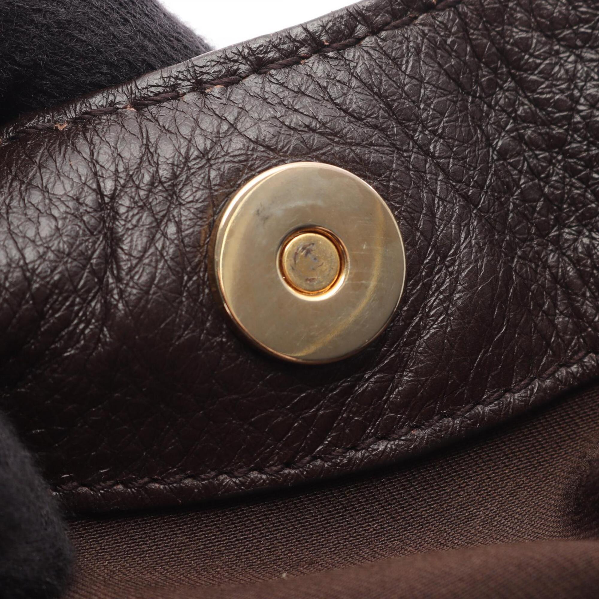 Gucci Beige Brown Canvas Leather Handbag Shoulder Bag (Pre-Owned)