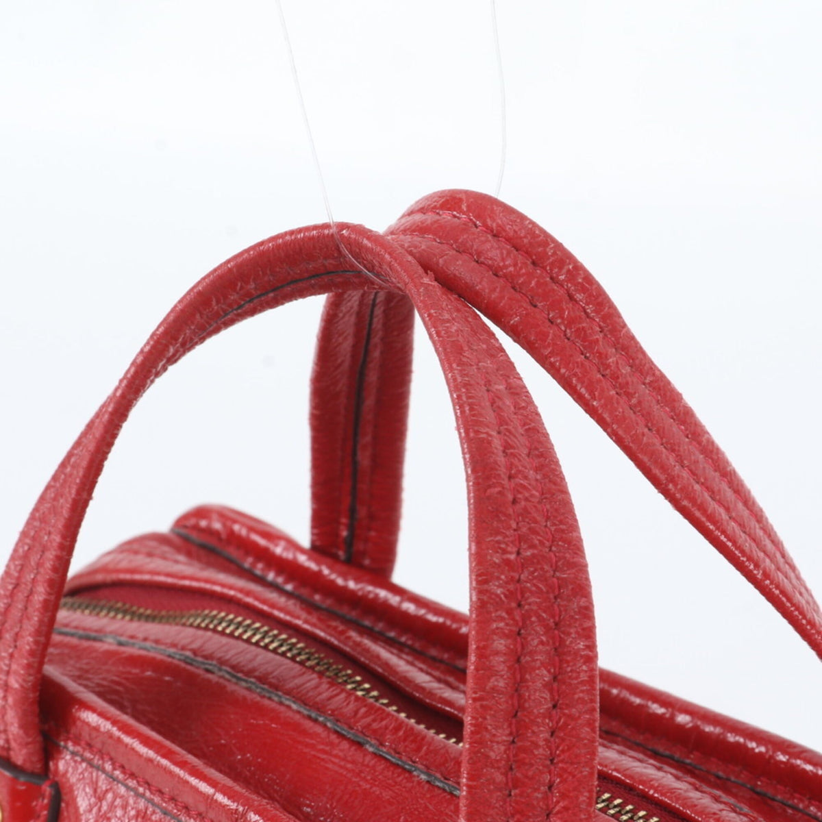 Anya Hindmarch Red Color Leather Handbag Shoulder Bag Tote Bag (Pre-Owned)