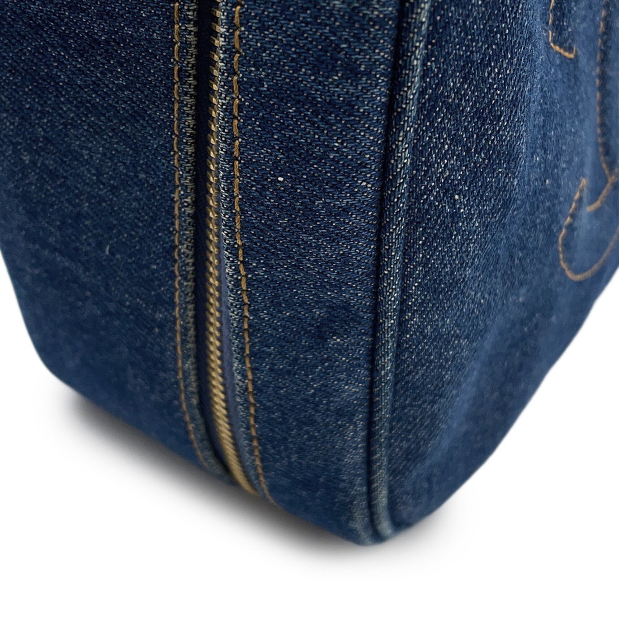 Chanel Blue Denim Handbag Shoulder Bag Vanity Bag (Pre-Owned)