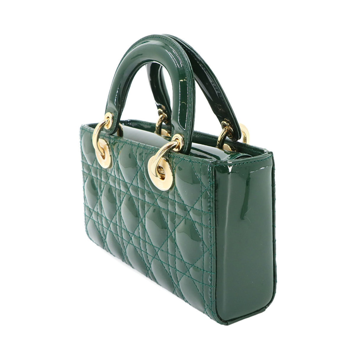 Christian Dior Green Green Patent Leather Handbag (Pre-Owned)
