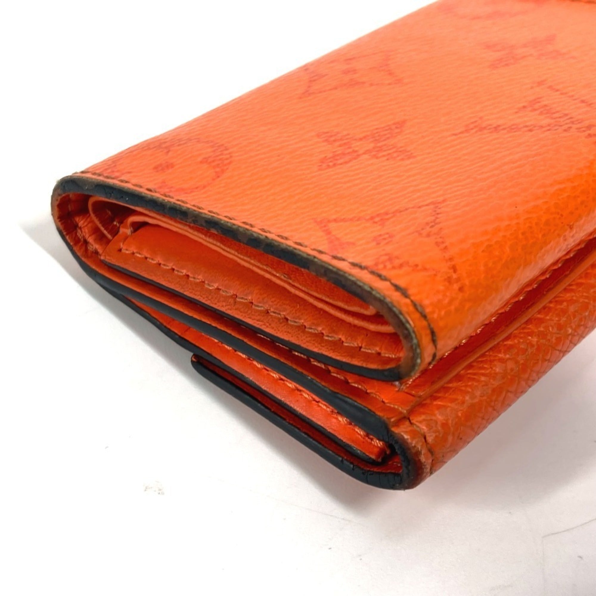 Louis Vuitton Taigarama Orange Taiga Leather Monogram Wallet (Tri-Fold) (Pre-Owned)