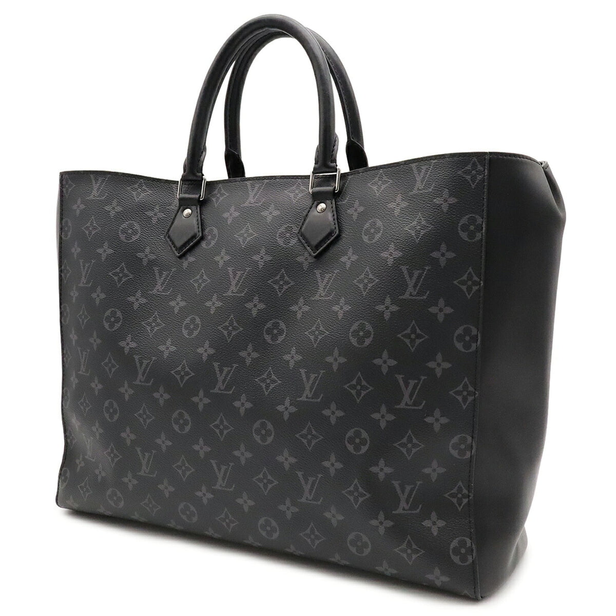 Louis Vuitton Black Gray Monogram Eclipse Leather Handbag Tote Bag (Pre-Owned)