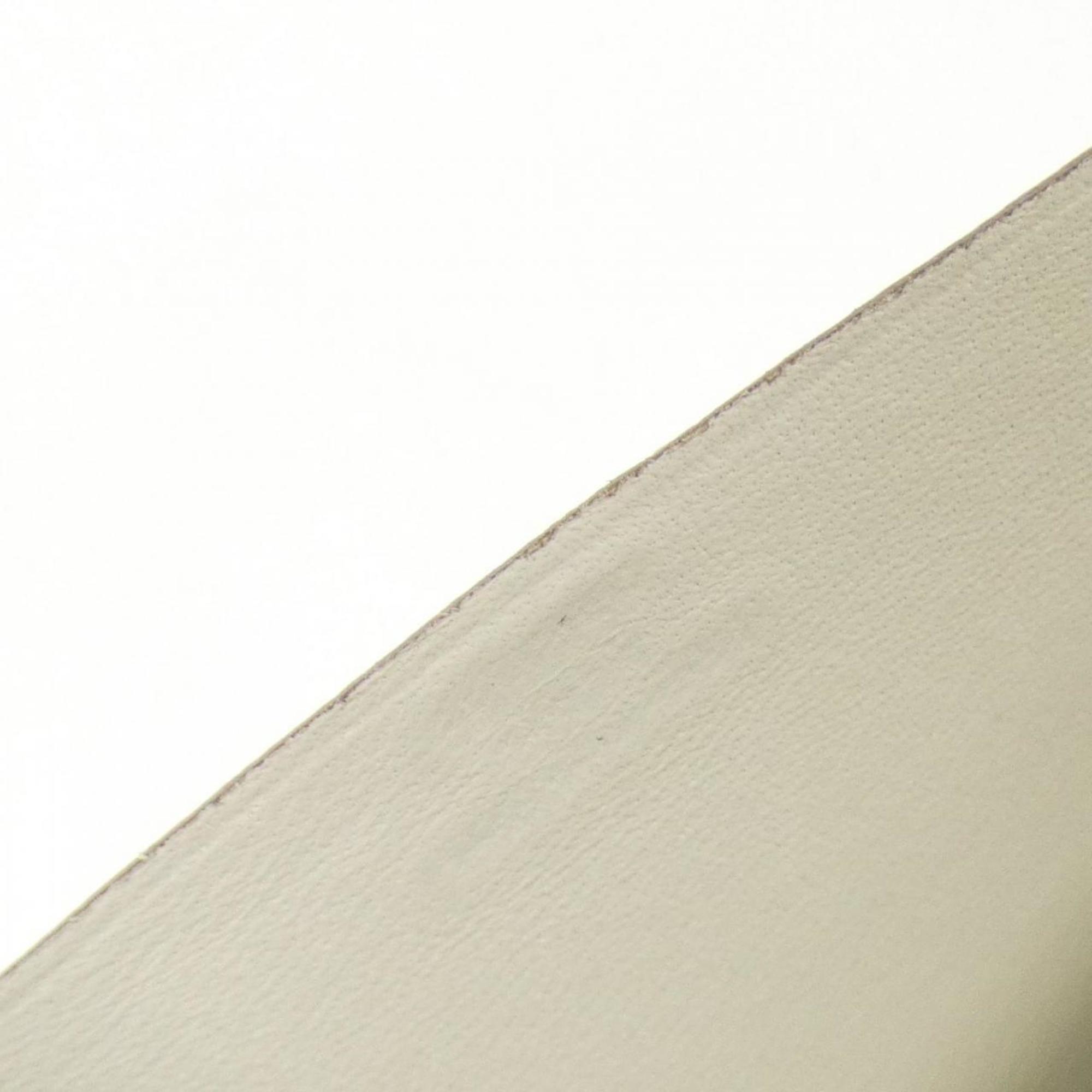 Hermes White Chevre Leather Long Wallet (Bi-Fold) (Pre-Owned)