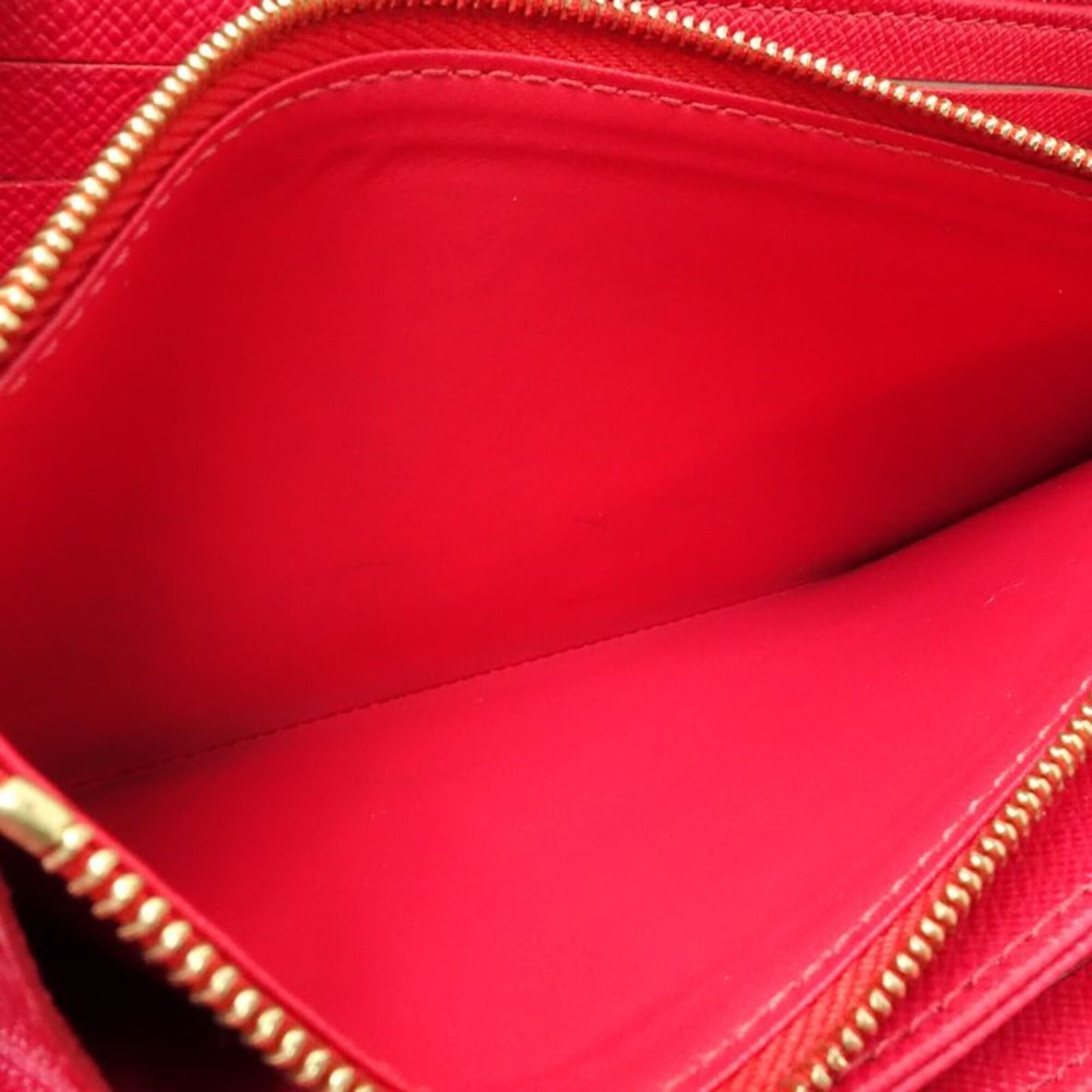 Louis Vuitton Cerise White Canvas Long Wallet (Bi-Fold) (Pre-Owned)