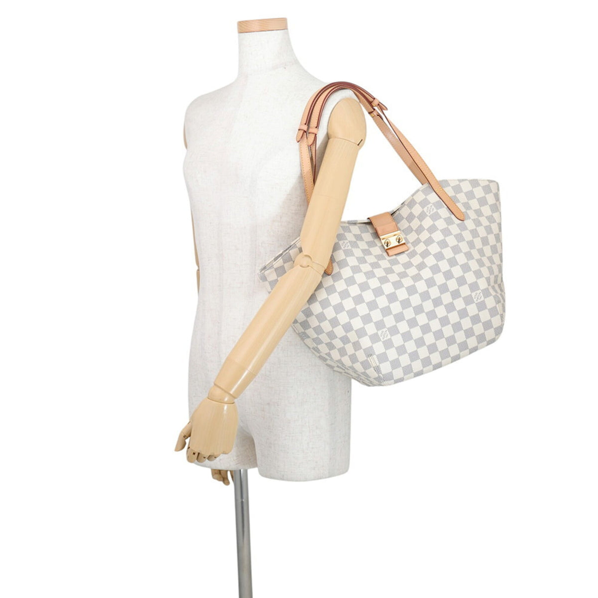 Louis Vuitton Beige Damier Azur Handbag Shoulder Bag (Pre-Owned)