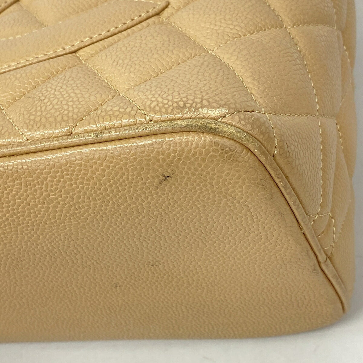 Chanel Beige Grained Calfskin Tote Bag (Pre-Owned)